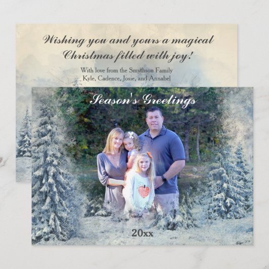 Winter Wonderland Foto Feestdagenkaart (Voorkant / Achterkant)