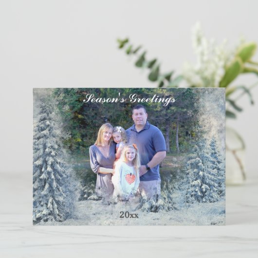 Winter Wonderland Foto Feestdagenkaart (Staand voorkant)