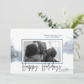 Winter Wonderland Foto Holiday Kaart (Staand voorkant)