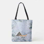 Winter Wonderland Fox Cabin Sneeuw Kerstmis Tote Bag (Achterkant)