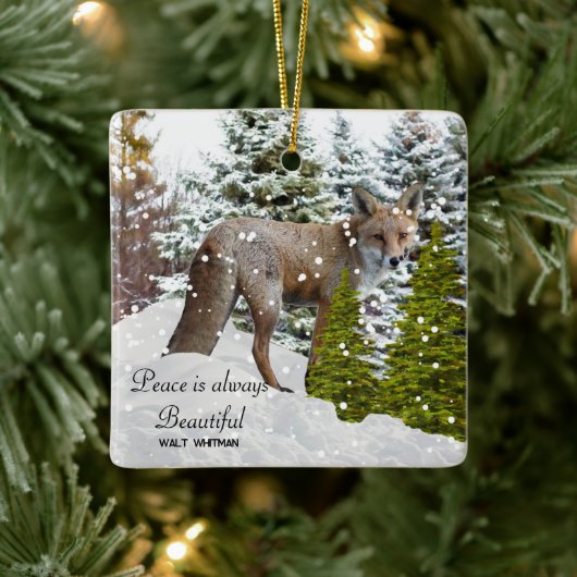 Winter Wonderland Fox Keramisch Ornament (Boom)