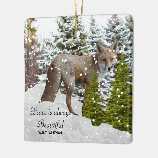 Winter Wonderland Fox Keramisch Ornament (Links)