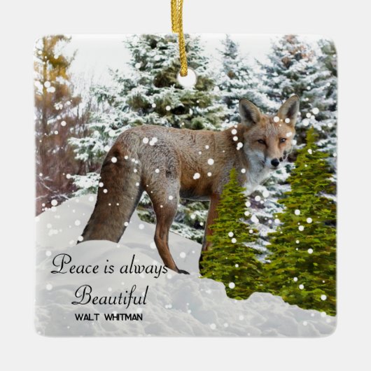 Winter Wonderland Fox Keramisch Ornament (Voorkant)