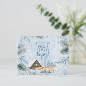 Winter Wonderland Fox Kerstmis Kerstrecept Kaart (Staand voorkant)