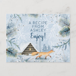 Winter Wonderland Fox Kerstmis Kerstrecept Kaart