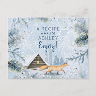 Winter Wonderland Fox Kerstmis Kerstrecept Kaart