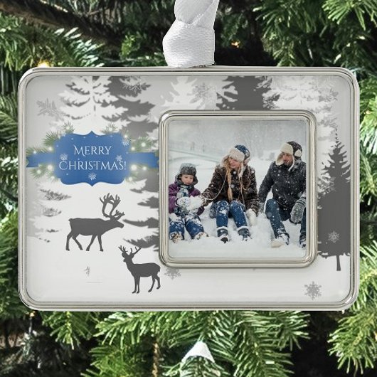 Winter Wonderland Framed Ornament - blauw