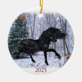 Winter Wonderland Friese Paard Ornament (Voorkant)