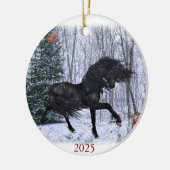Winter Wonderland Friese Paard Ornament (Links)