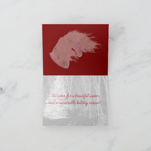 Winter Wonderland Friesian Horse 2 Card Feestdagen Kaart (Binnen)