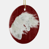 Winter Wonderland Friesian Horse 3 Ornamant Keramisch Ornament (Rechts)