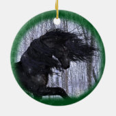 Winter Wonderland Friesian Horse 3 Ornamant Keramisch Ornament (Achterkant)