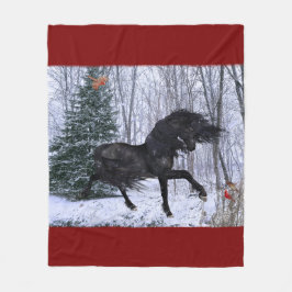 Winter Wonderland Friesian Horse Blanket Fleece Deken