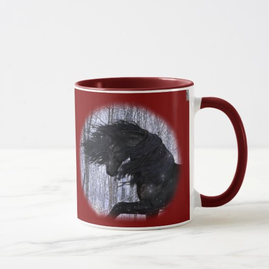 Winter Wonderland Friesian Horse Mug Mok (Rechts)