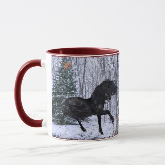 Winter Wonderland Friesian Horse Mug Mok (Links)