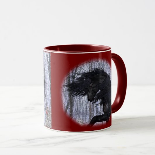 Winter Wonderland Friesian Horse Mug Mok (Voorkant rechts)