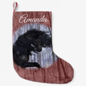 Winter Wonderland Friesian Horse Stocking Kleine Kerstsok (Voorkant)