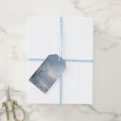 Winter Wonderland Frosted Lake Snowy Forest Cadeaulabel (Met Touw)