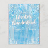 Winter Wonderland Frozen Blue Event Bewaar de datu Aankondigingskaart (Voorkant)