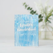 Winter Wonderland Frozen Blue Event Bewaar de datu Aankondigingskaart (Staand voorkant)
