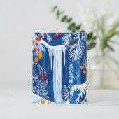 Winter Wonderland, Frozen Herfst, Kerst volkskunst Feestdagenkaart (Staand voorkant)