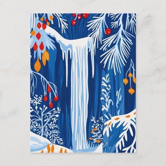 Winter Wonderland, Frozen Herfst, Kerst volkskunst Feestdagenkaart (Voorkant)