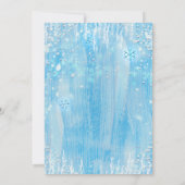 Winter Wonderland Frozen Ice Blue Party Uitnodigin Kaart (Achterkant)