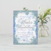 Winter Wonderland Frozen verjaardagsfeestje Kaart (Staand voorkant)