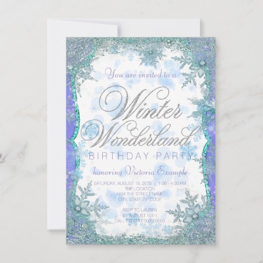 Winter Wonderland Frozen verjaardagsfeestje Kaart (Voorkant)