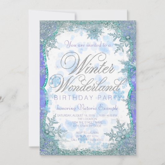 Winter Wonderland Frozen verjaardagsfeestje Kaart (Voorkant)