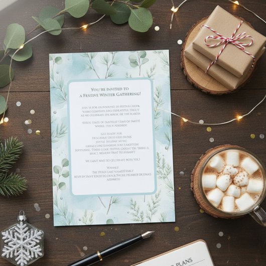 Winter Wonderland Gathering Invite Kaart