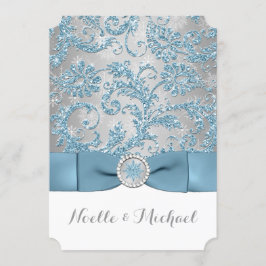 Winter Wonderland, GEDRUKTE kristallen gesp uitnod Kaart