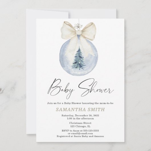 Winter wonderland genderneutraal baby shower kaart (Voorkant)