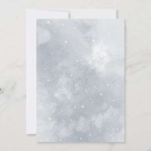 Winter wonderland genderneutraal baby shower kaart (Achterkant)