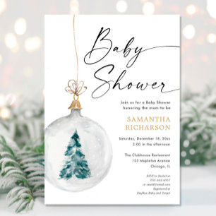 Winter wonderland genderneutraal baby shower kaart