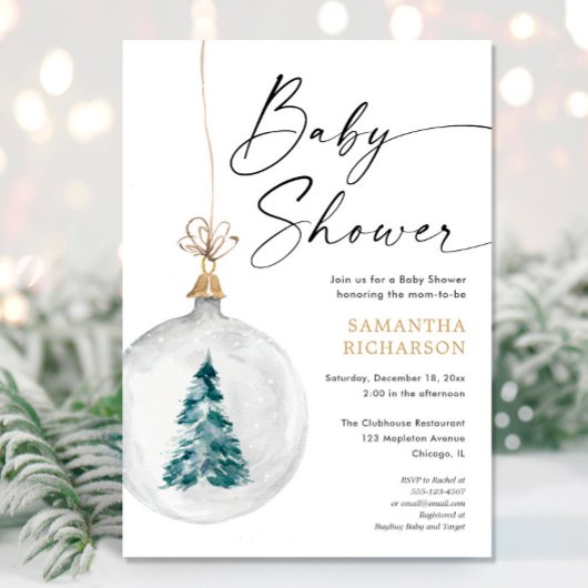 Winter wonderland genderneutraal baby shower kaart