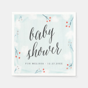 Winter Wonderland Gepersonaliseerd Baby shower Nap Servet
