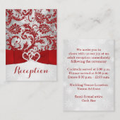 Winter Wonderland, Gevoegde harten invoegen - Rood Informatiekaartje (Voorkant / Achterkant)