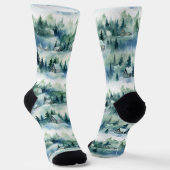 Winter Wonderland - Gezellige Blauwgroen hut en bo Sokken (Gebogen)