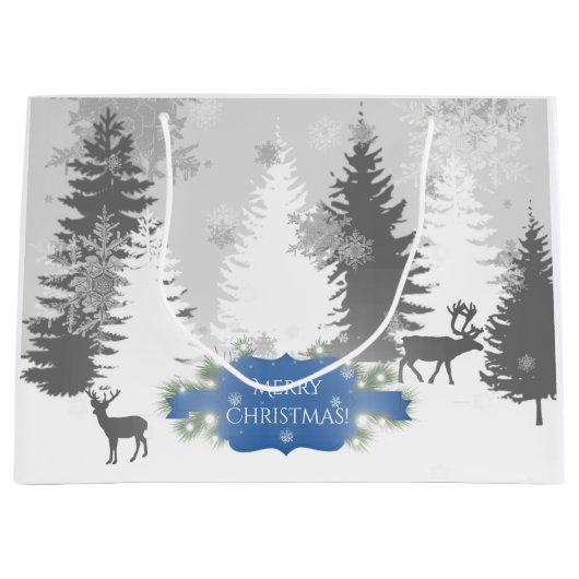 Winter Wonderland Gift Bag - Blue Groot Cadeauzakje (Voorkant)