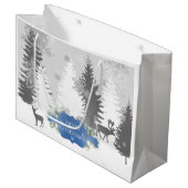 Winter Wonderland Gift Bag - Blue Groot Cadeauzakje (Voorkant Gekanteld)