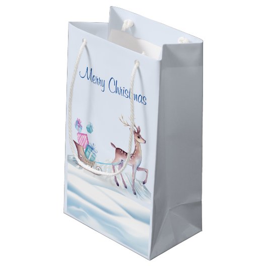 Winter Wonderland Gift Bag Klein Cadeauzakje (Achterkant Gekanteld)