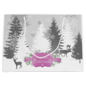Winter Wonderland Gift Bag - Magenta Groot Cadeauzakje (Voorkant)