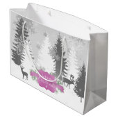 Winter Wonderland Gift Bag - Magenta Groot Cadeauzakje (Achterkant Gekanteld)