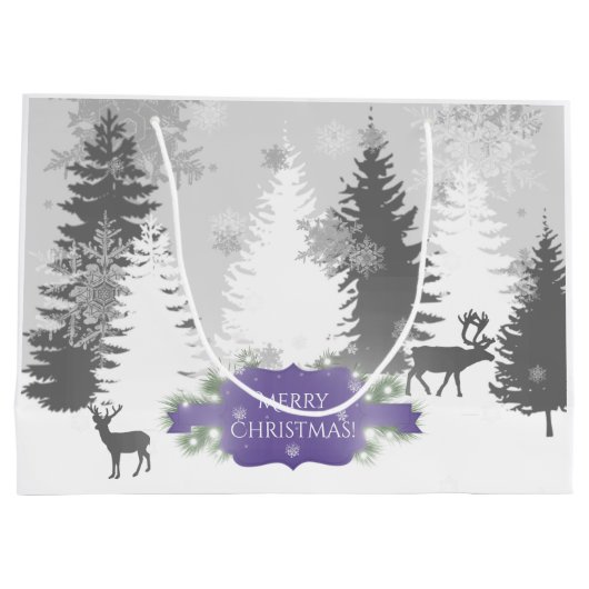 Winter Wonderland Gift Bag - Paars Groot Cadeauzakje (Achterkant)