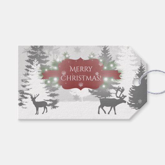 Winter Wonderland Gift Label - Rood Cadeaulabel (Voorkant (Horizontaal))