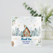 Winter wonderland Gingerbread Baby Shower Bedankkaart (Staand voorkant)