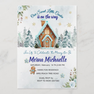 Winter wonderland Gingerbread Baby Shower Kaart