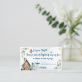 Winter wonderland Gingerbread diaper raffle card Informatiekaartje (Staand voorkant)