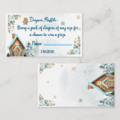 Winter wonderland Gingerbread diaper raffle card Informatiekaartje (Voorkant / Achterkant)